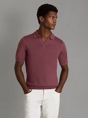 Reiss Berry Duchie Merino Wool Open Collar Polo Shirt - Image 1 of 6