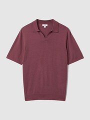 Reiss Berry Duchie Merino Wool Open Collar Polo Shirt - Image 2 of 6