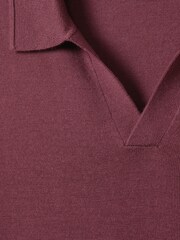 Reiss Berry Duchie Merino Wool Open Collar Polo Shirt - Image 6 of 6