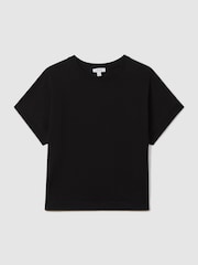 Reiss Black Lois Cotton Crew Neck T-Shirt - Image 2 of 7