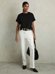 Reiss Black Lois Cotton Crew Neck T-Shirt - Image 3 of 7