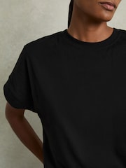 Reiss Black Lois Cotton Crew Neck T-Shirt - Image 6 of 7