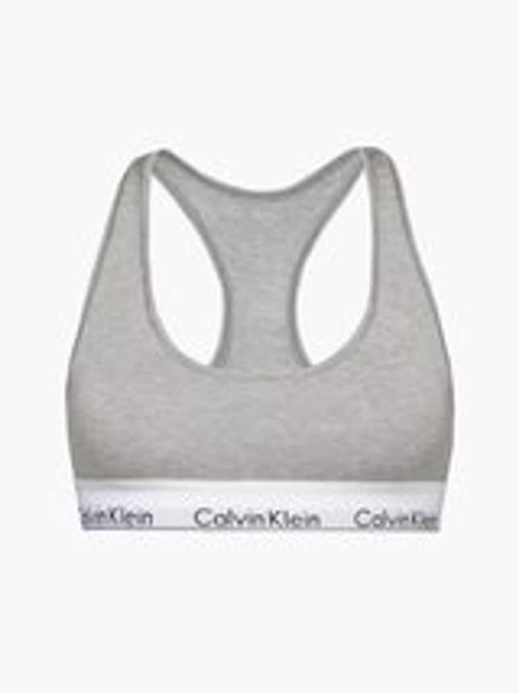 Calvin Klein Grey Modern Cotton Logo Bralette - Image 5 of 5