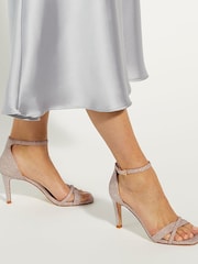 Dune London Natural Madrina Cross Vamp Heeled Sandals - Image 1 of 6
