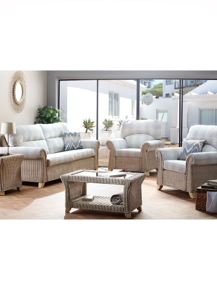 Desser Natural Clifton Natural Rattan Conservatory Glass Top Coffee Table - Image 1 of 3