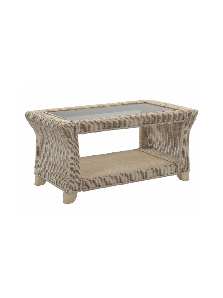 Desser Natural Clifton Natural Rattan Conservatory Glass Top Coffee Table - Image 3 of 3