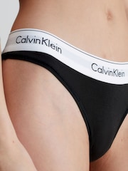 Calvin Klein Black Classic Slogan Thong - Image 4 of 5