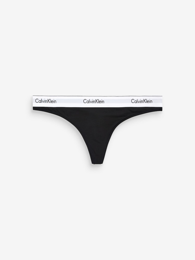 Calvin Klein Black Classic Slogan Thong - Image 5 of 5