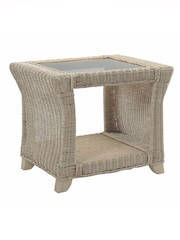 Desser Natural Clifton Natural Rattan Conservatory Glass Top Side Table - Image 2 of 2