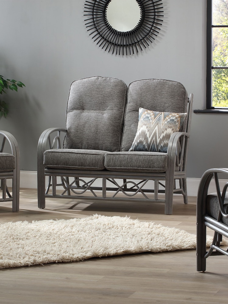 Desser Slate Grey Bali Rattan Conservatory 2 Seater Sofa - Image 1 of 6