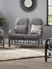 Desser Slate Grey Bali Rattan Conservatory 2 Seater Sofa - Image 6 of 6