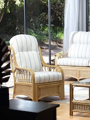 Desser Natural Linen Taupe Vale Light Oak Conservatory Chair - Image 2 of 4