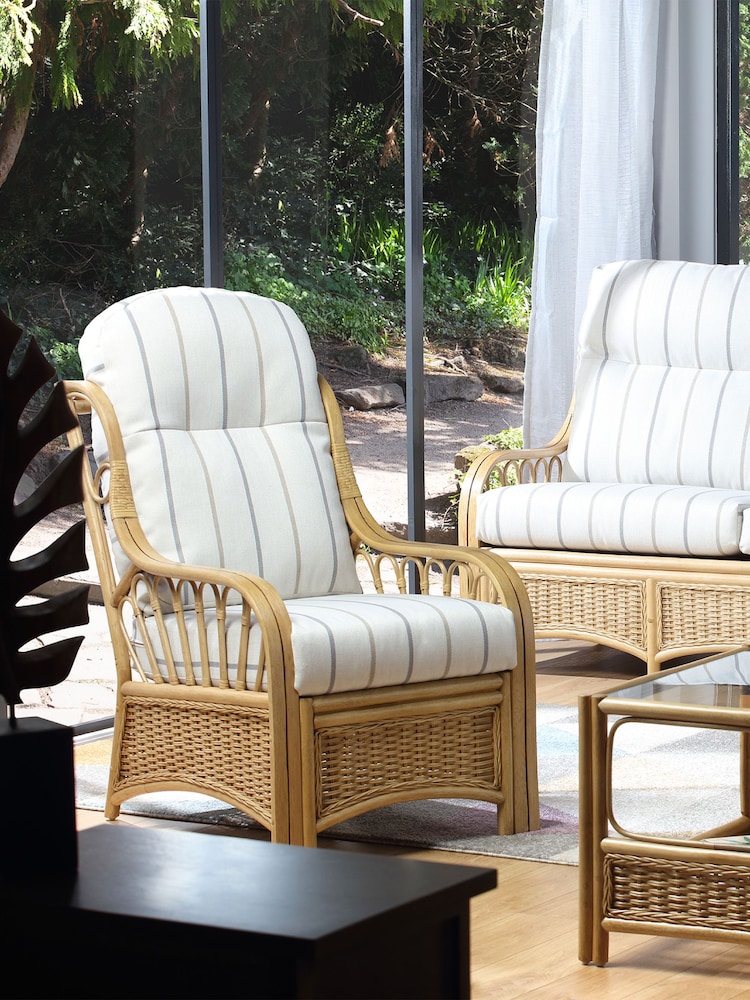 Desser Natural Linen Taupe Vale Light Oak Conservatory Chair - Image 2 of 4