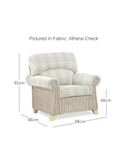 Desser Grey Athena Check Clifton Natural Rattan Conservatory Armchair - Image 4 of 5