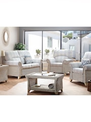 Desser Grey Athena Check Clifton Natural Rattan Conservatory Armchair - Image 5 of 5