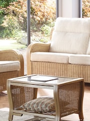 Desser Brown Opera Light Oak Conservatory Glass Top Coffee Table - Image 1 of 4