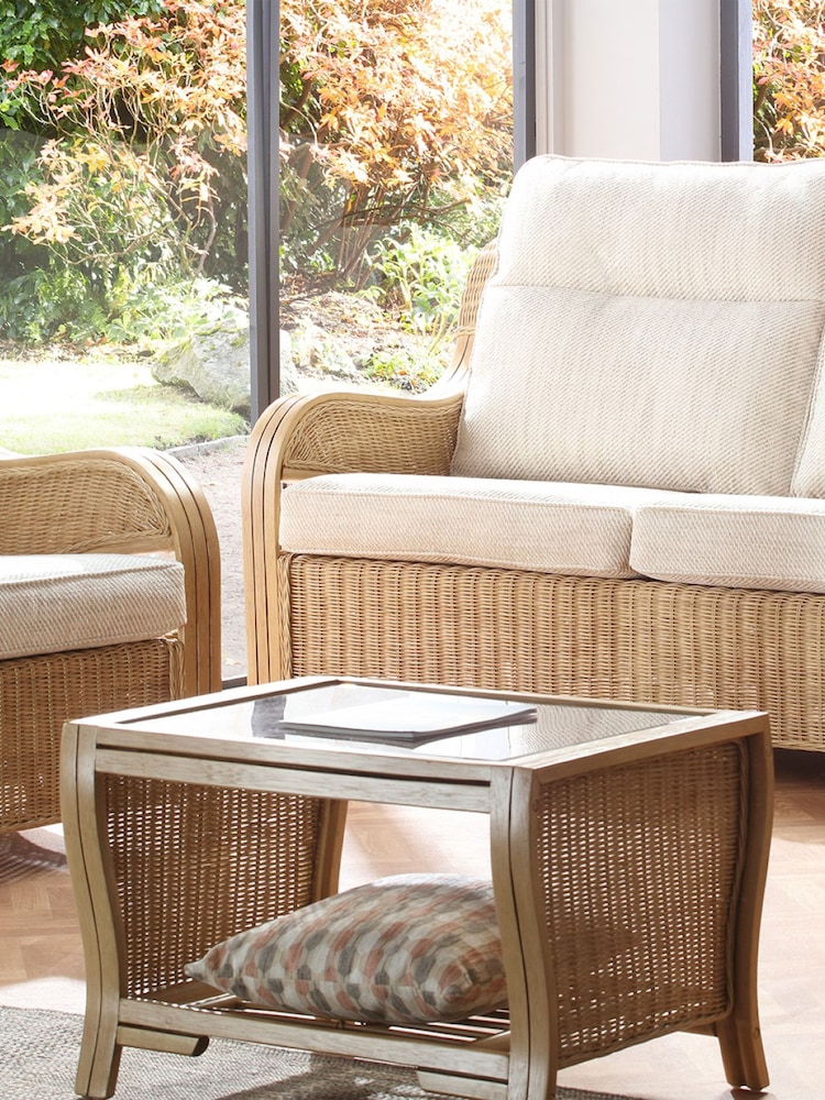 Desser Brown Opera Light Oak Conservatory Glass Top Coffee Table - Image 1 of 4