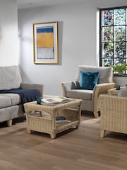 Desser Natural Arlington Coffee Table Rattan Glass Top - Image 1 of 4