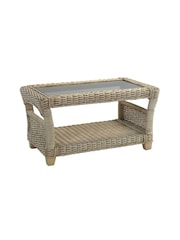 Desser Natural Arlington Coffee Table Rattan Glass Top - Image 4 of 4