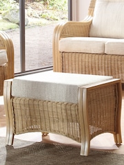 Desser Jasper Beige Cream Opera Light Oak Conservatory Footstool - Image 1 of 5