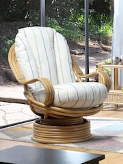 Desser Natural Linen Taupe Vale Light Oak Conservatory 360 Conservatory Swivel Rocking Chair - Image 1 of 2