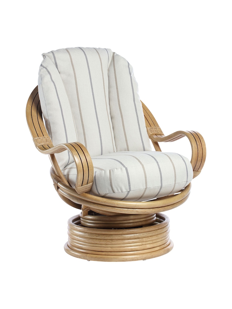 Desser Natural Linen Taupe Vale Light Oak Conservatory 360 Conservatory Swivel Rocking Chair - Image 2 of 2