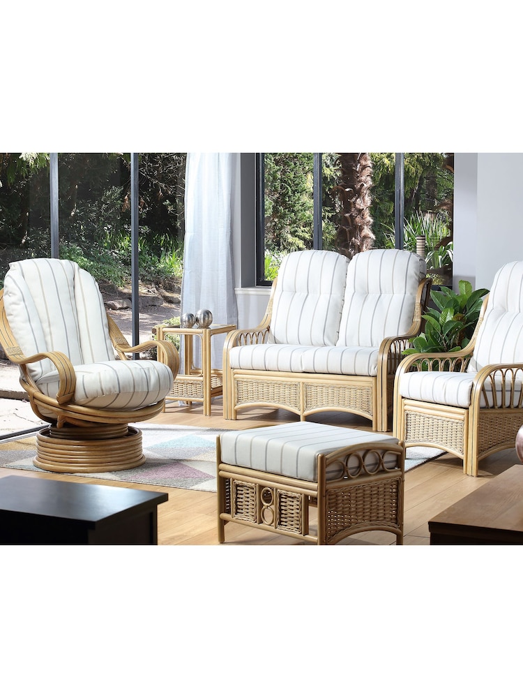 Desser Natural Linen Taupe Vale Light Oak Conservatory Footstool - Image 2 of 3