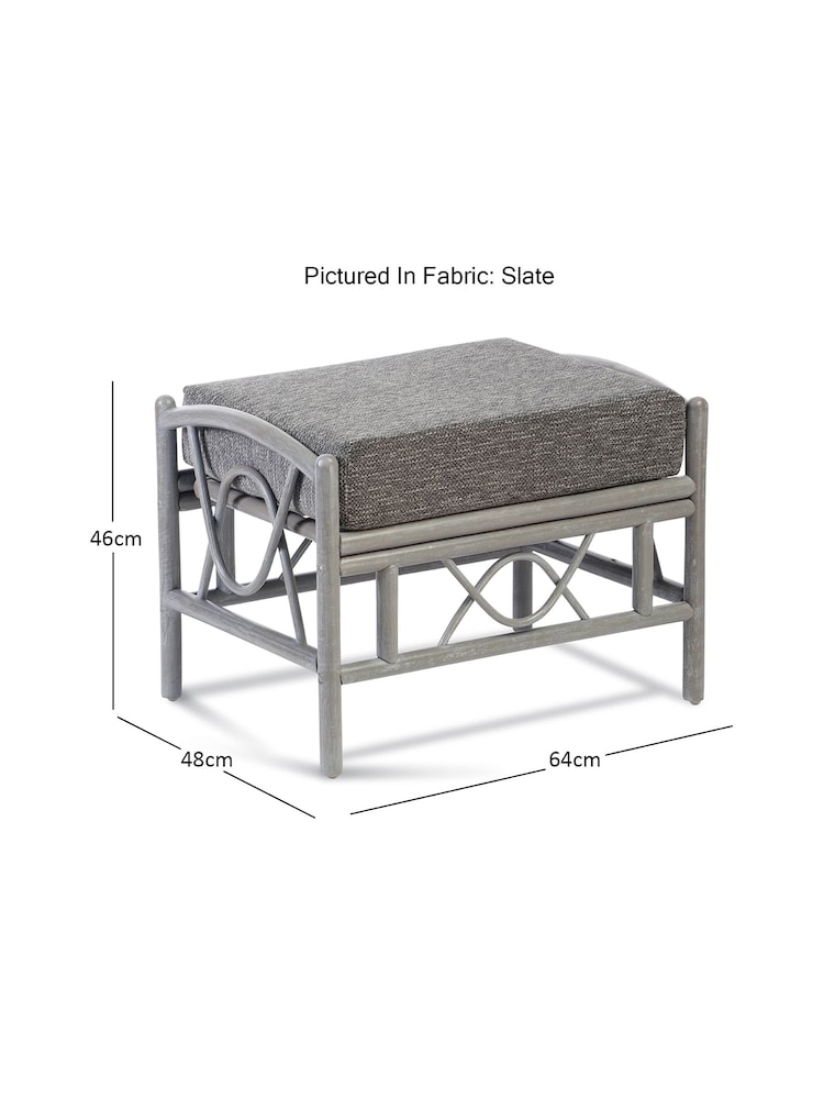 Desser Slate Grey Bali Rattan Conservatory Footstool - Image 3 of 3
