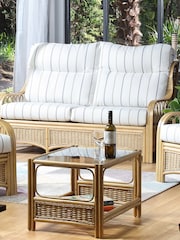 Desser Brown Vale Light Oak Conservatory Glass Top Coffee Table - Image 1 of 4