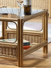 Desser Brown Vale Light Oak Conservatory Glass Top Coffee Table - Image 2 of 4