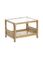 Desser Brown Vale Light Oak Conservatory Glass Top Coffee Table - Image 3 of 4