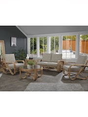 Desser Artisan Grey Brown Pretzel 2Seater Suite Coffee Lamp Table - Image 1 of 5