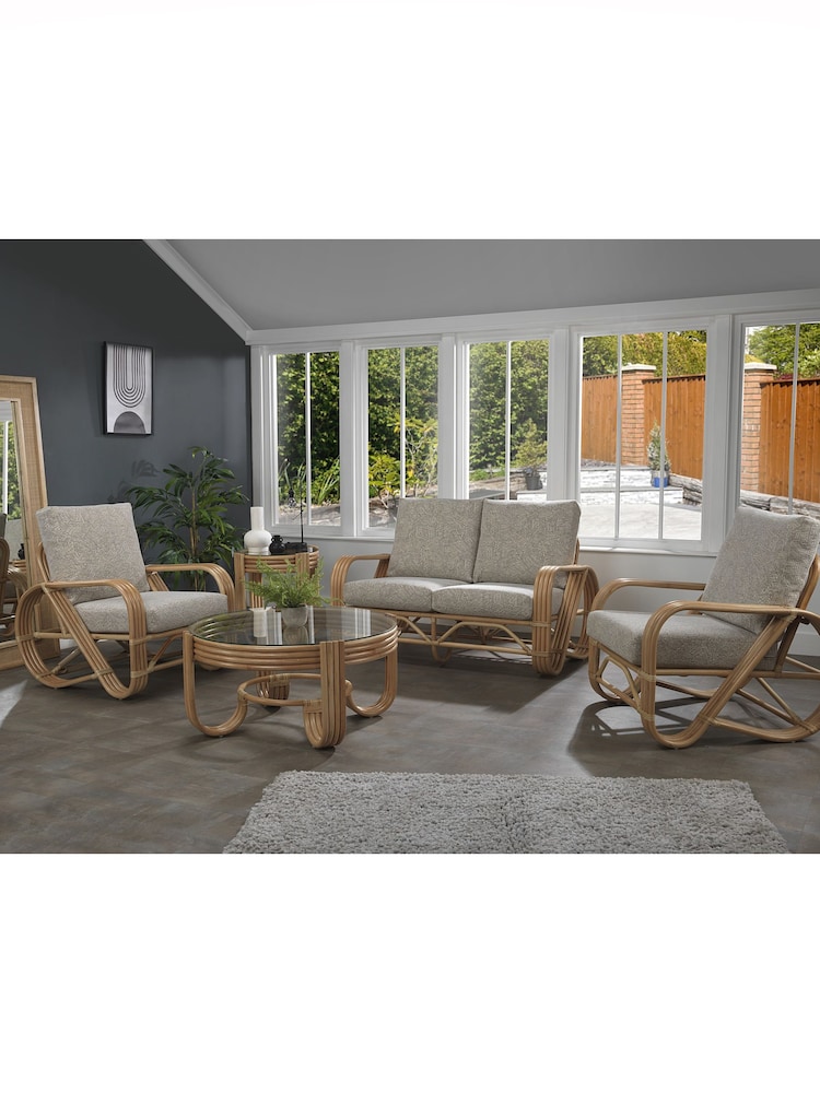 Desser Artisan Grey Brown Pretzel 2Seater Suite Coffee Lamp Table - Image 1 of 5
