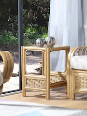 Desser Brown Vale Light Oak Conservatory Glass Top Lamp Table - Image 1 of 3