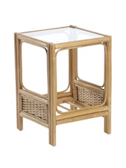 Desser Brown Vale Light Oak Conservatory Glass Top Lamp Table - Image 3 of 3