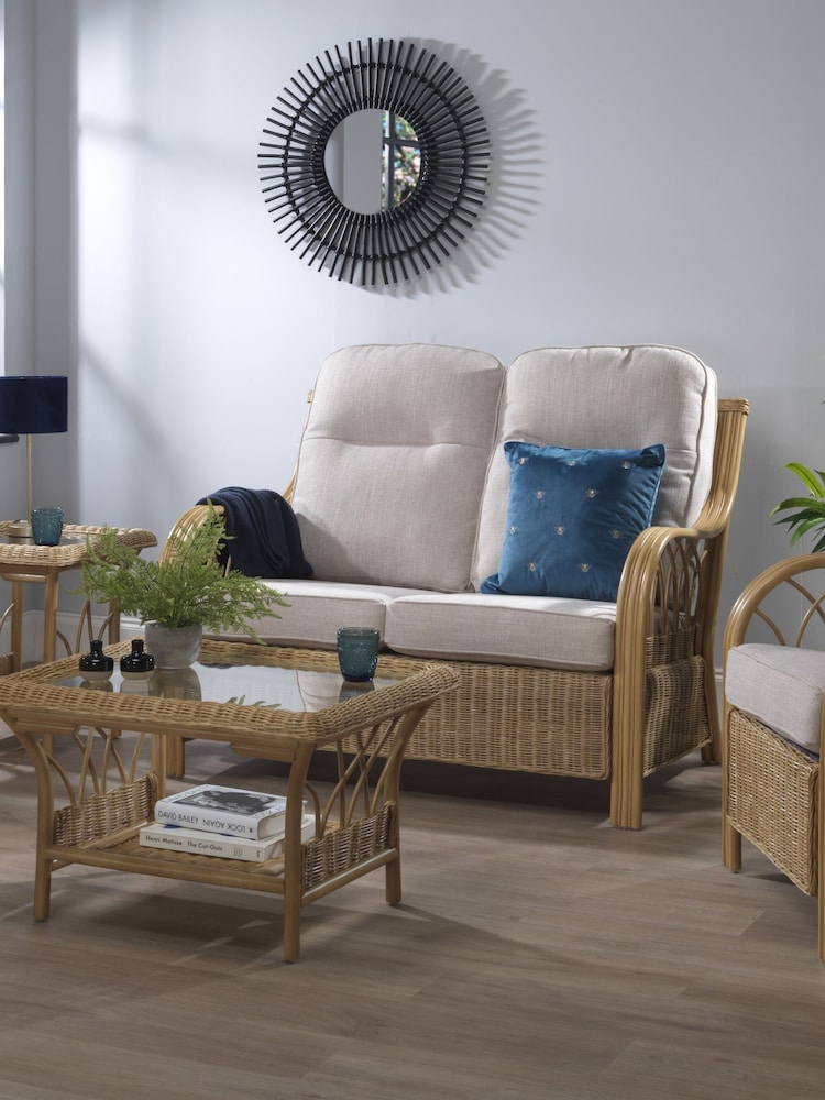 Desser Brown Blue Alpine Viola  Conservatory 2 Seater Sofa - Image 1 of 2