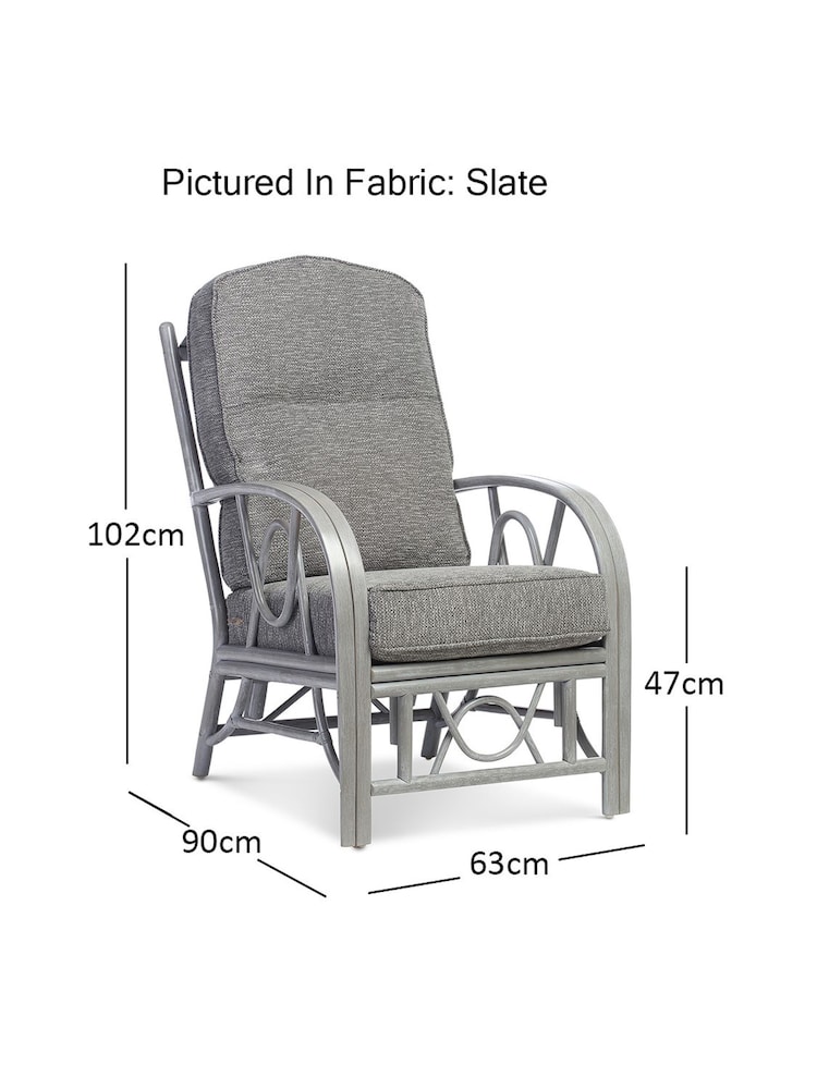 Desser Slate Grey Bali Rattan Conservatory Armchair - Image 4 of 4
