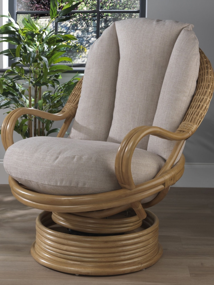 Desser Brown Blue Alpine Viola Conservatory 360 Conservatory Swivel Rocking Chair - Image 1 of 2