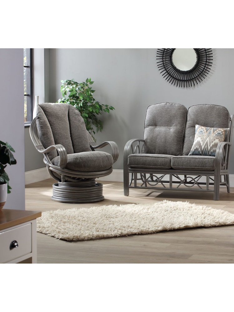 Desser Slate Grey Bali Conservatory Swivel Rocker Chair - Image 2 of 4
