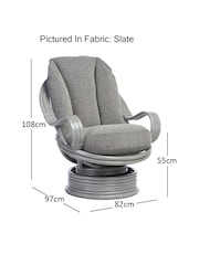 Desser Slate Grey Bali Conservatory Swivel Rocker Chair - Image 4 of 4