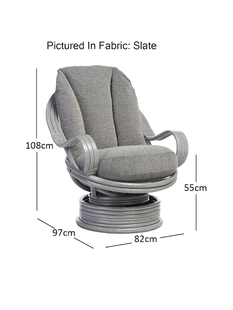 Desser Slate Grey Bali Conservatory Swivel Rocker Chair - Image 4 of 4