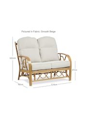 Desser Jasper Beige Cream Bali Light Oak Rattan Conservatory 2 Seater Sofa - Image 3 of 3