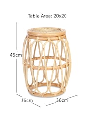Desser Natural Beijing Wicker Rattan Lamp Table - Image 4 of 4