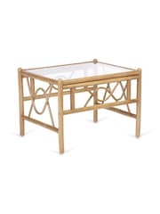 Desser Jasper Beige Cream Bali Light Oak Rattan Indoor Conservatory 2 Seater Suite Sofa - Image 4 of 4
