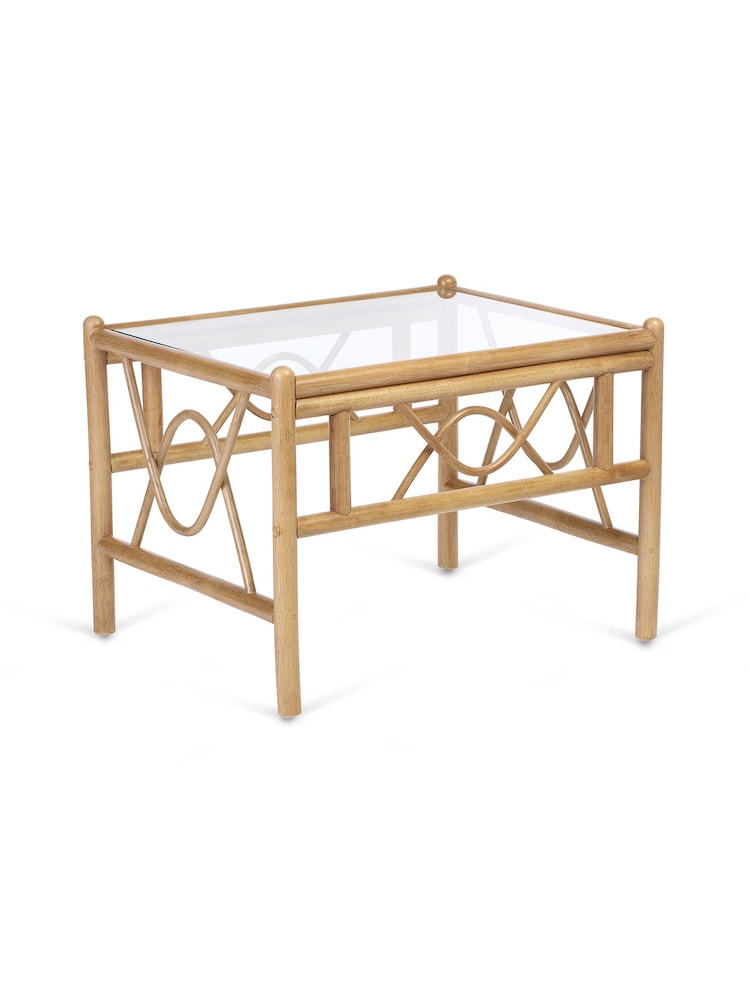 Desser Jasper Beige Cream Bali Light Oak Rattan Indoor Conservatory 2 Seater Suite Sofa - Image 4 of 4