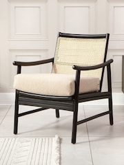 Desser Boucle Plain Black Borneo Wicker Rattan Chair - Image 1 of 5