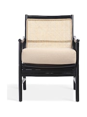 Desser Boucle Plain Black Borneo Wicker Rattan Chair - Image 2 of 5