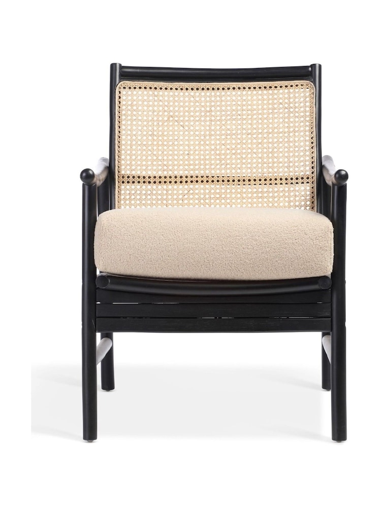Desser Boucle Plain Black Borneo Wicker Rattan Chair - Image 2 of 5