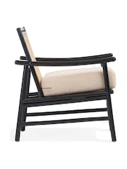 Desser Boucle Plain Black Borneo Wicker Rattan Chair - Image 4 of 5