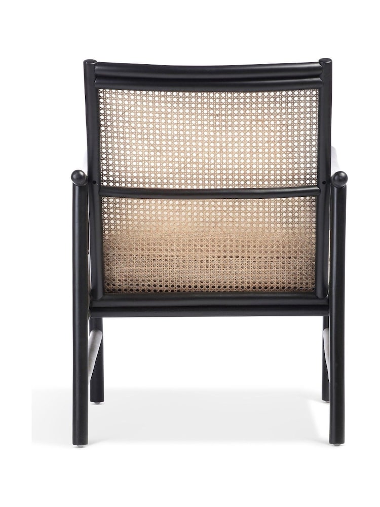 Desser Boucle Plain Black Borneo Wicker Rattan Chair - Image 5 of 5